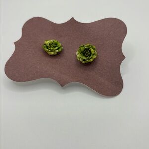 ✨5/$25✨ Green Succulent Stud Earrings